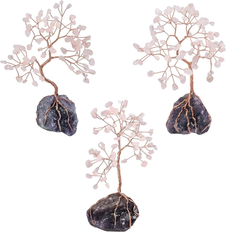 Nupuyai Kristall Edelstein Baum des Lebens Geldbaum Feng Shui Deko Glückbaum Wire Wrap Trommelsteine