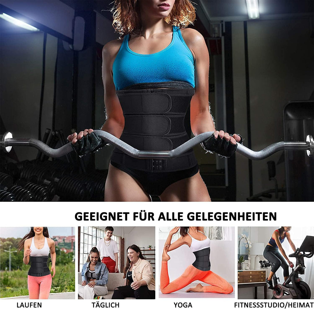 Gotoly Bauchweggürtel Fitness Gürtel Schwitzgürtel Taillenmieder Verstellbarer Neopren Sauna Schweis