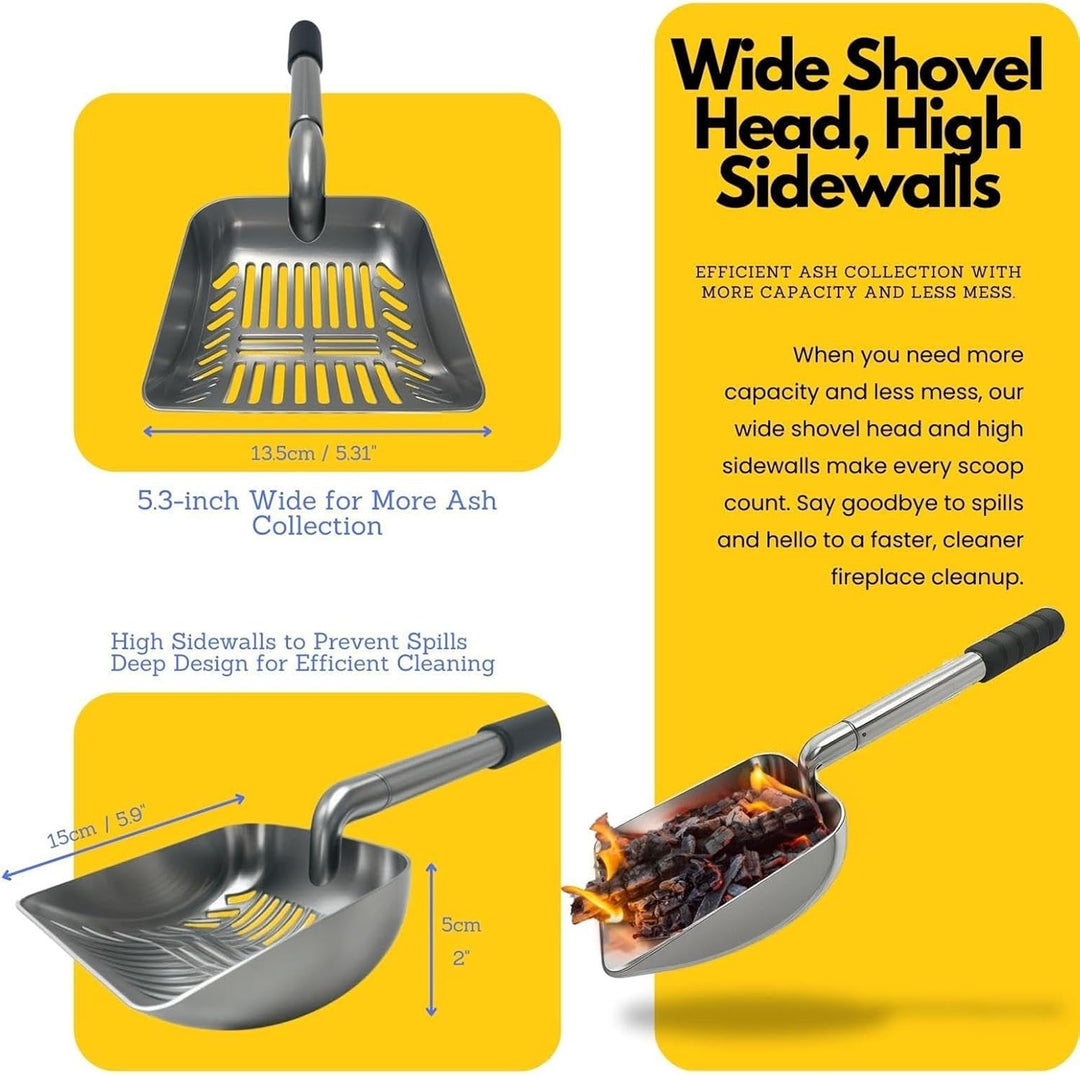 Ascheschaufel für Holzofen – Feuerstelle Aschesieb Aushöhlen | Edelstahl Holzkohleschaufel zum Trenn