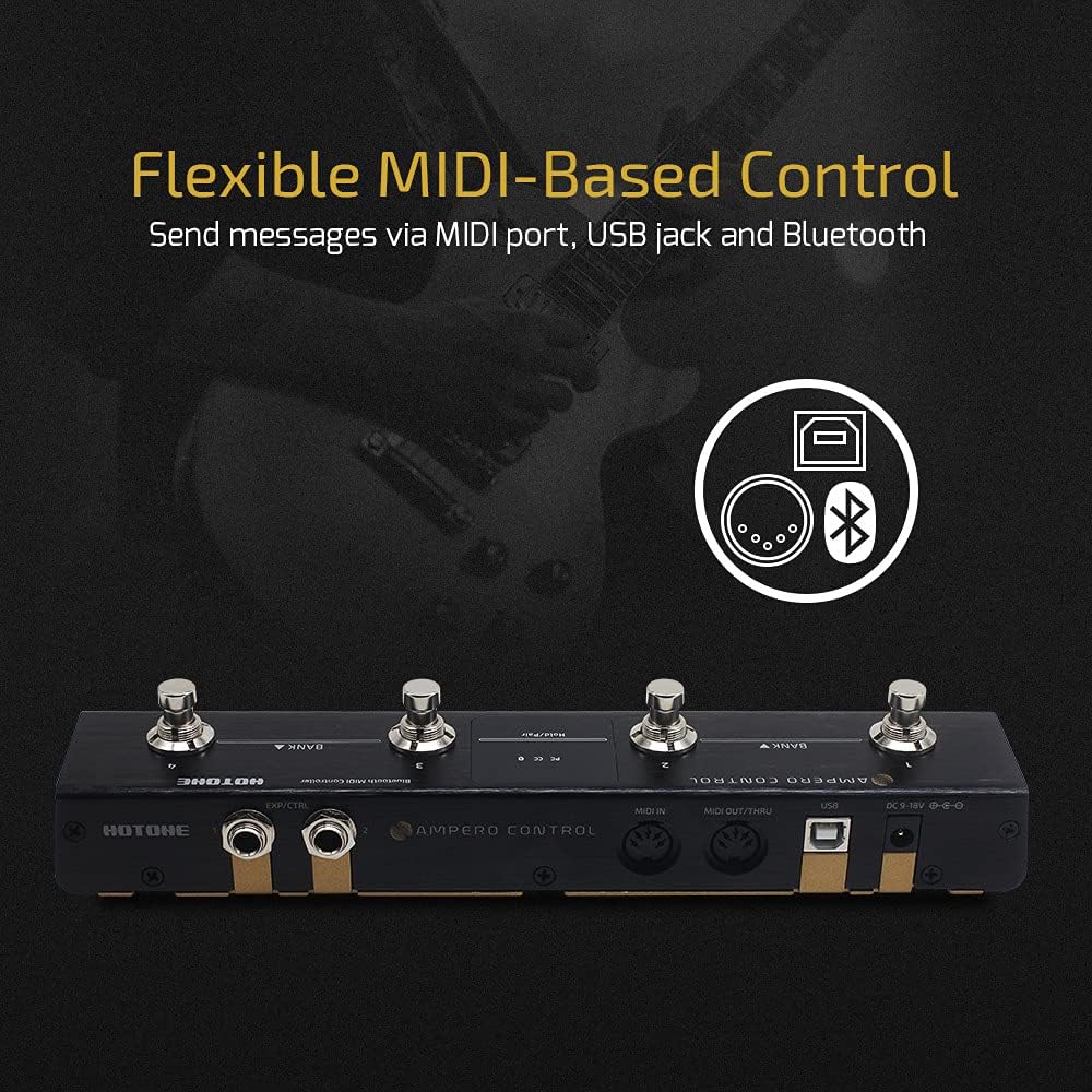 HOTONE MIDI Foot Controller Pedal Bluetooth Ampero Control 4 Taste