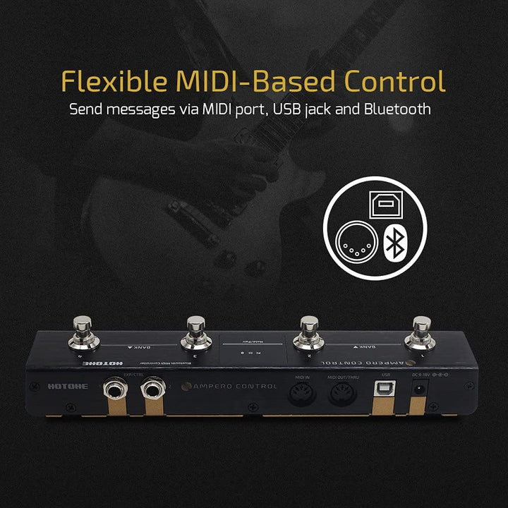 HOTONE MIDI Foot Controller Pedal Bluetooth Ampero Control 4 Taste