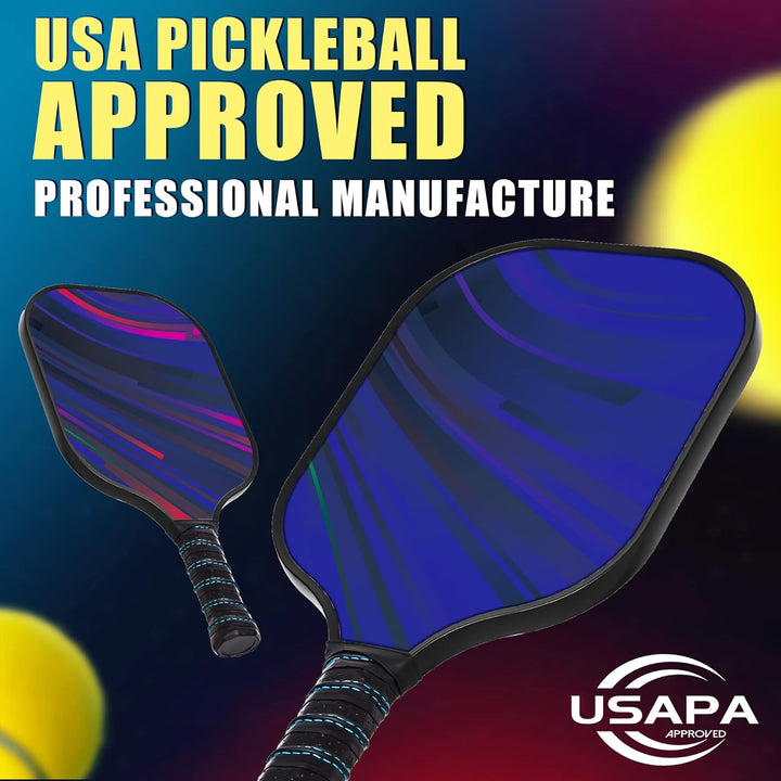 DULCE DOM Pickleball-Paddel, 2er- / 4er-Set, USAPA-genehmigt, Fiberglas/Kohlefaser, Pickleballschläg