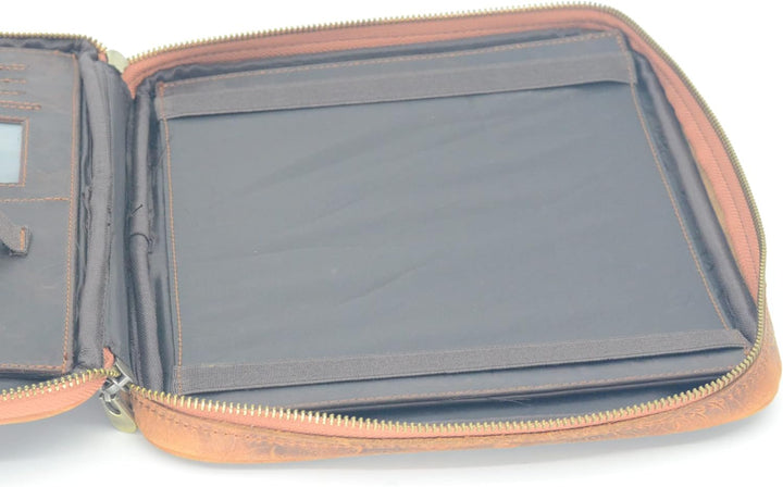 JJNUSA Leder Portfolio Reise Reissverschluss für Männer Frauen iPad Pro 11 10.5/9.7 Cover Dokument O
