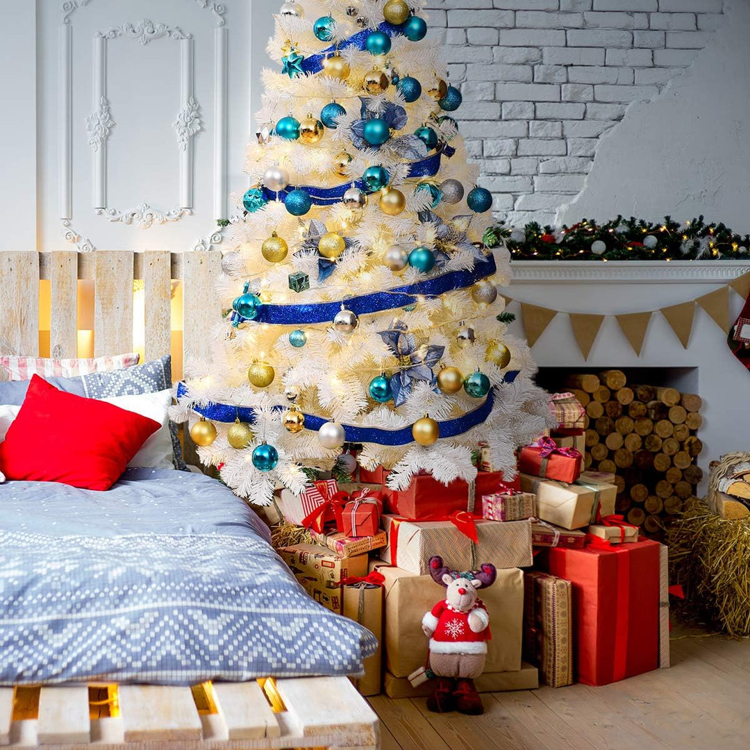 GOPLUS 150/180/210/240cm Weihnachtsbaum Weiss, Festliche Weihnachtdekoration für Zuhause, Weisser Ta