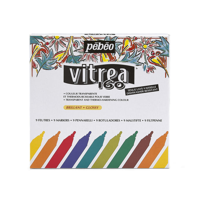 Pebeo Filzstifte-Set Vitrea, glänzend
