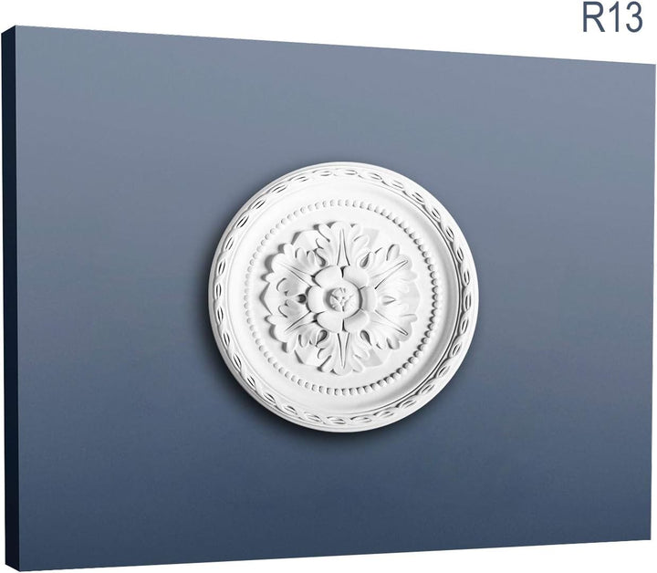 Rosette Stuck Orac Decor R13 LUXXUS Deckenrosette Decken Stuckrosette Blätter Dekor klassisch weiss
