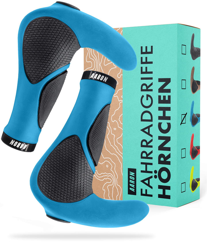 AARON Horn Lenker Griffe mit Gel Dämpfung, ergonomische Lenkerhörner aus rutschfestem Gummi, Fahrrad