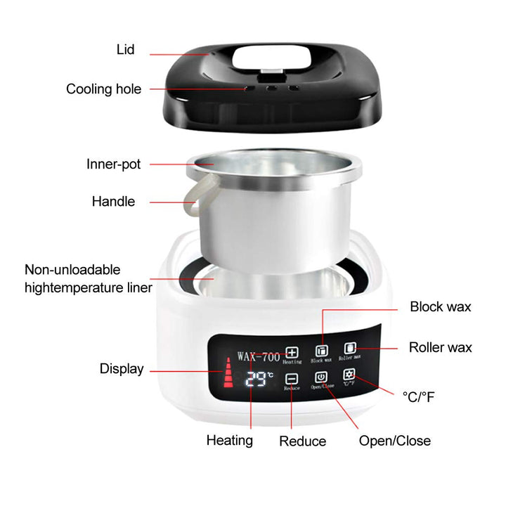 Haarentfernungs-Wachs-Maschine, 500 ml 120 W Wachs-Heizung Tragbare automatische Frauen für Männer F