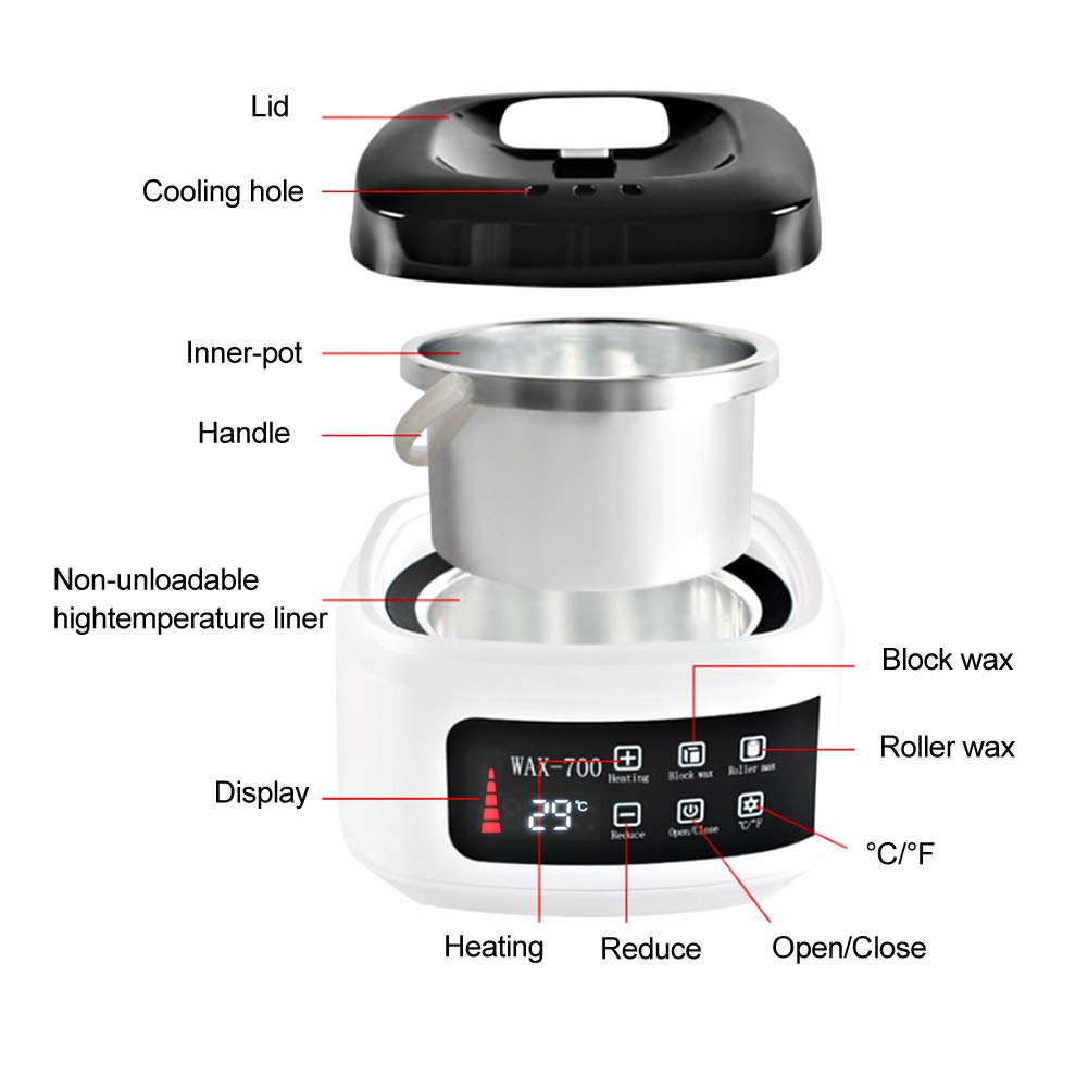 500 Ml Wachsheizung, Automatische Temperaturregelunghaarentfernungs-Wachswärmer, Svnteak Wachswärmer