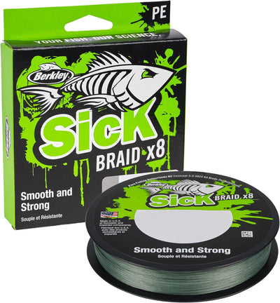 Berkley Sick Braid – 8-fach geflochtene Angelschnur, super glattes 8-fach Multifaden PE Raubfischgef