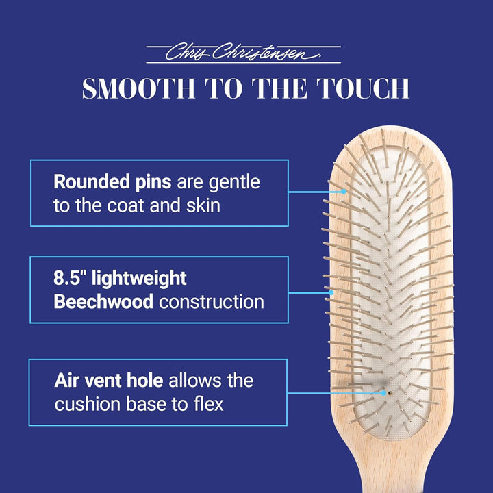 Chris Christensen Oblong Pin Brush Original for Pets 20mm Braun 20mm, Braun 20mm