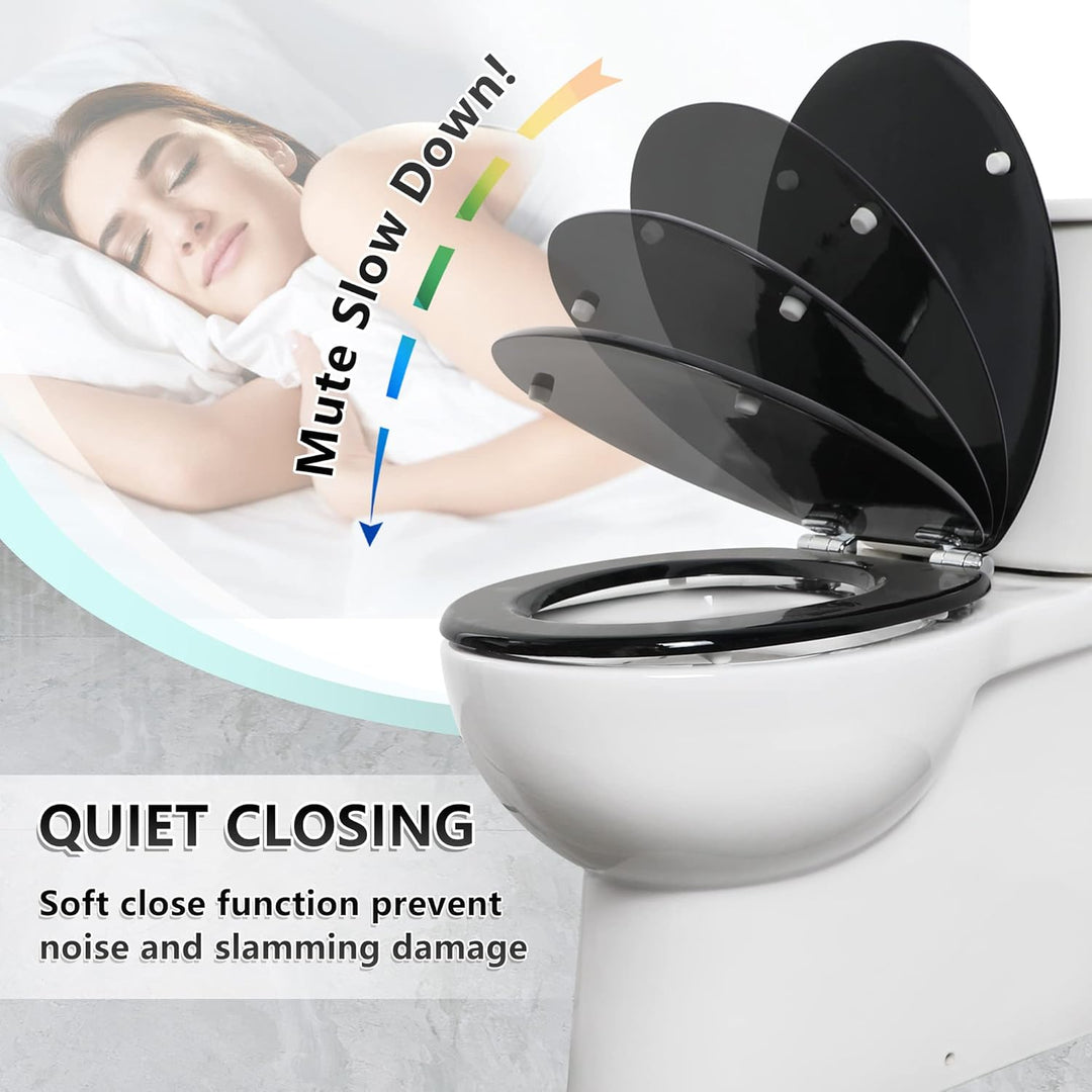 Angel Shield Weisser WC-Sitz aus Holz, antibakteriell, WC-Sitz passt nie verrutscht für Badezimmer m