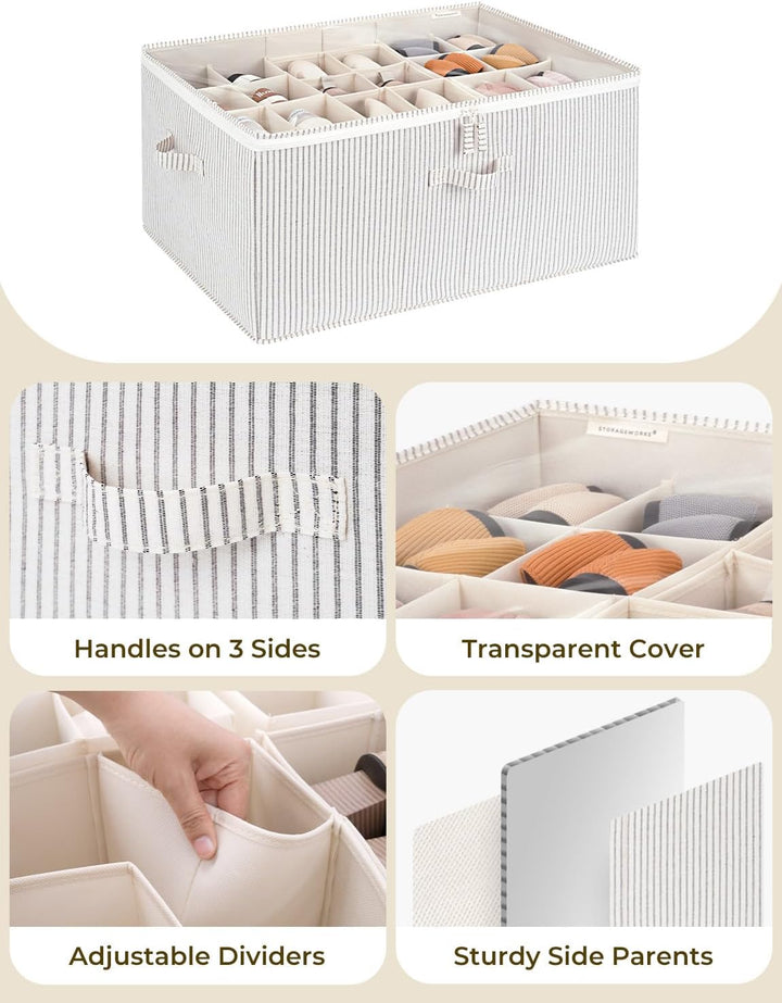 StorageWorks Schuh Organizer für Schrank, grosse Schuhaufbewahrung platzsparend für bis zu 24 Paar,