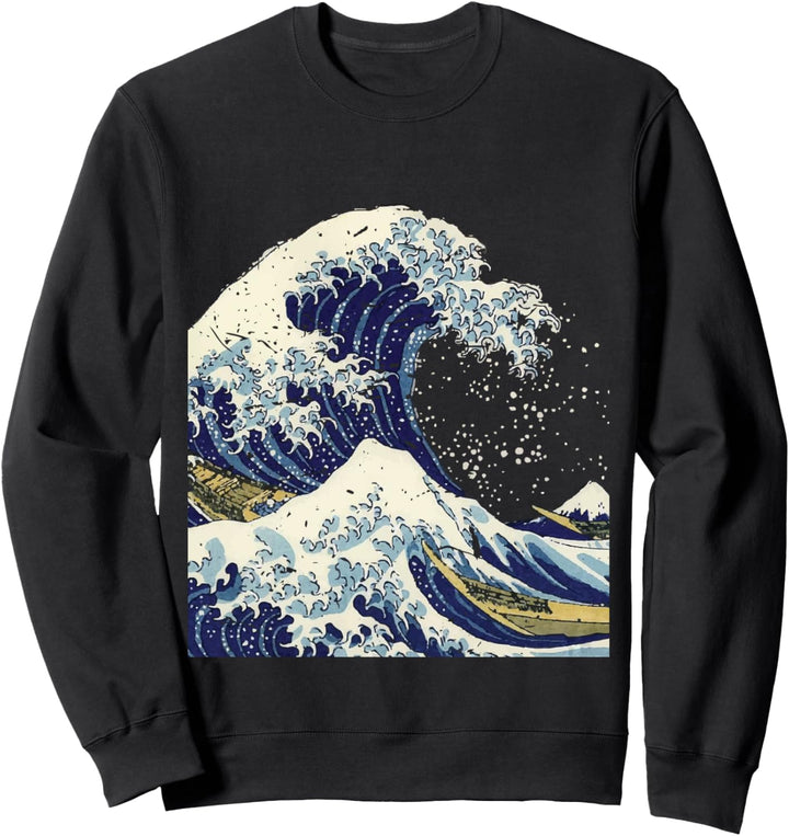 Distressed The Great Wave Hokusai Sweatshirt