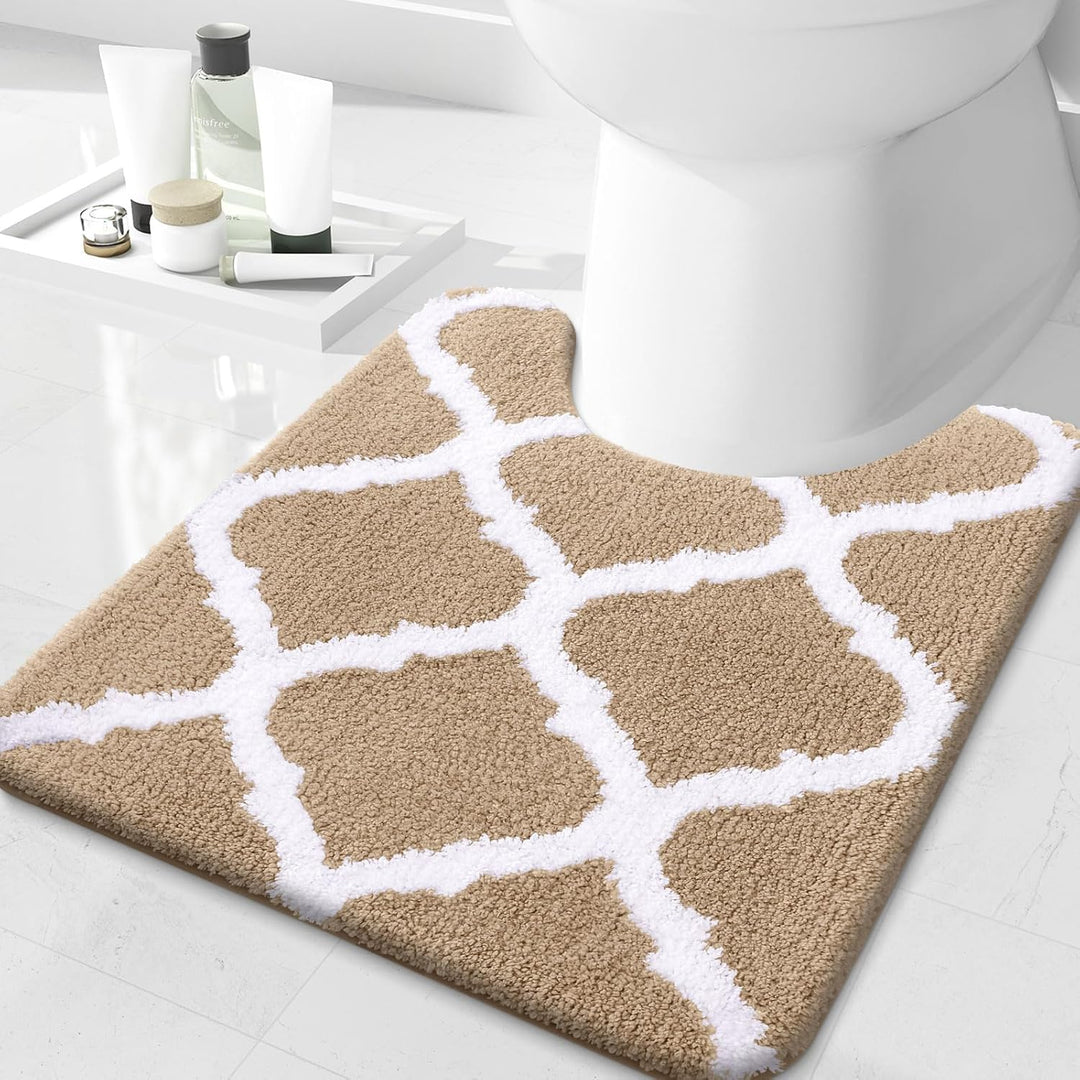 Homaxy rutschfeste WC-Vorleger Waschbar WC Teppich Klovorleger mit Ausschnitt Weiche Hochflor Toilet