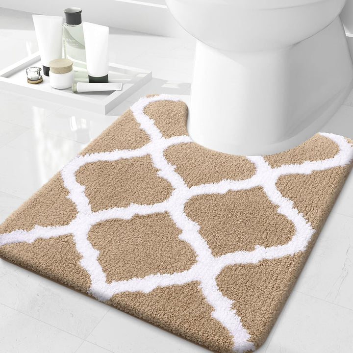 Homaxy rutschfeste WC-Vorleger Waschbar WC Teppich Klovorleger mit Ausschnitt Weiche Hochflor Toilet