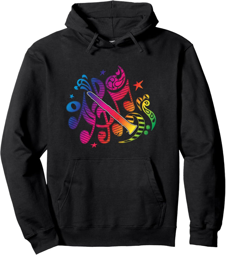 Klarinette Instrument Vintage Musiknoten Musik Klarinettist Pullover Hoodie