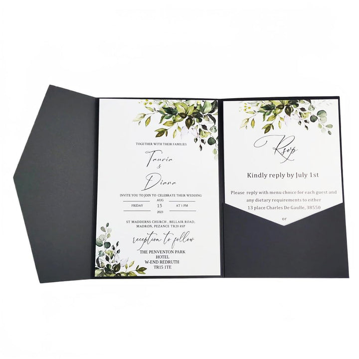 MillaSaw Hochzeitseinladungen, Schwarz, für Partys, Hochzeiten, Geburtstage, Valentinstag, 25 Stück