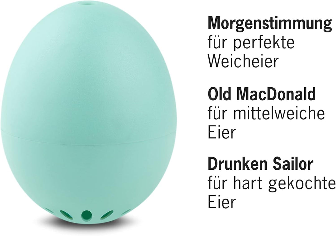 PiepEi Classic Türkis - Singende Eieruhr zum Mitkochen - Eierkocher für 3 Härtegrade - Piep Ei mit 3
