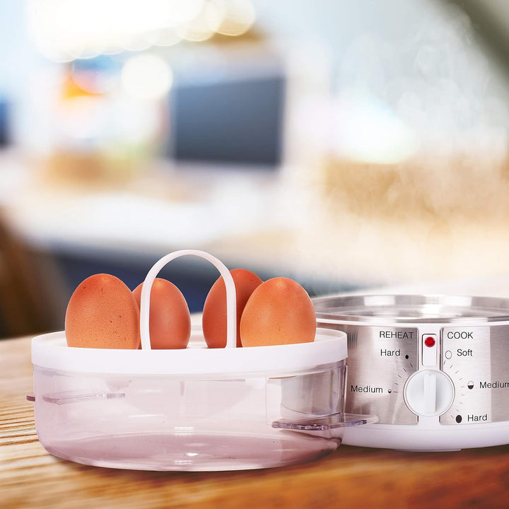 Duronic EB35 Eierkocher, für 1 bis 7 Eier | Härtegradeinstellung und Timer, Eier auf 2 verschiedene