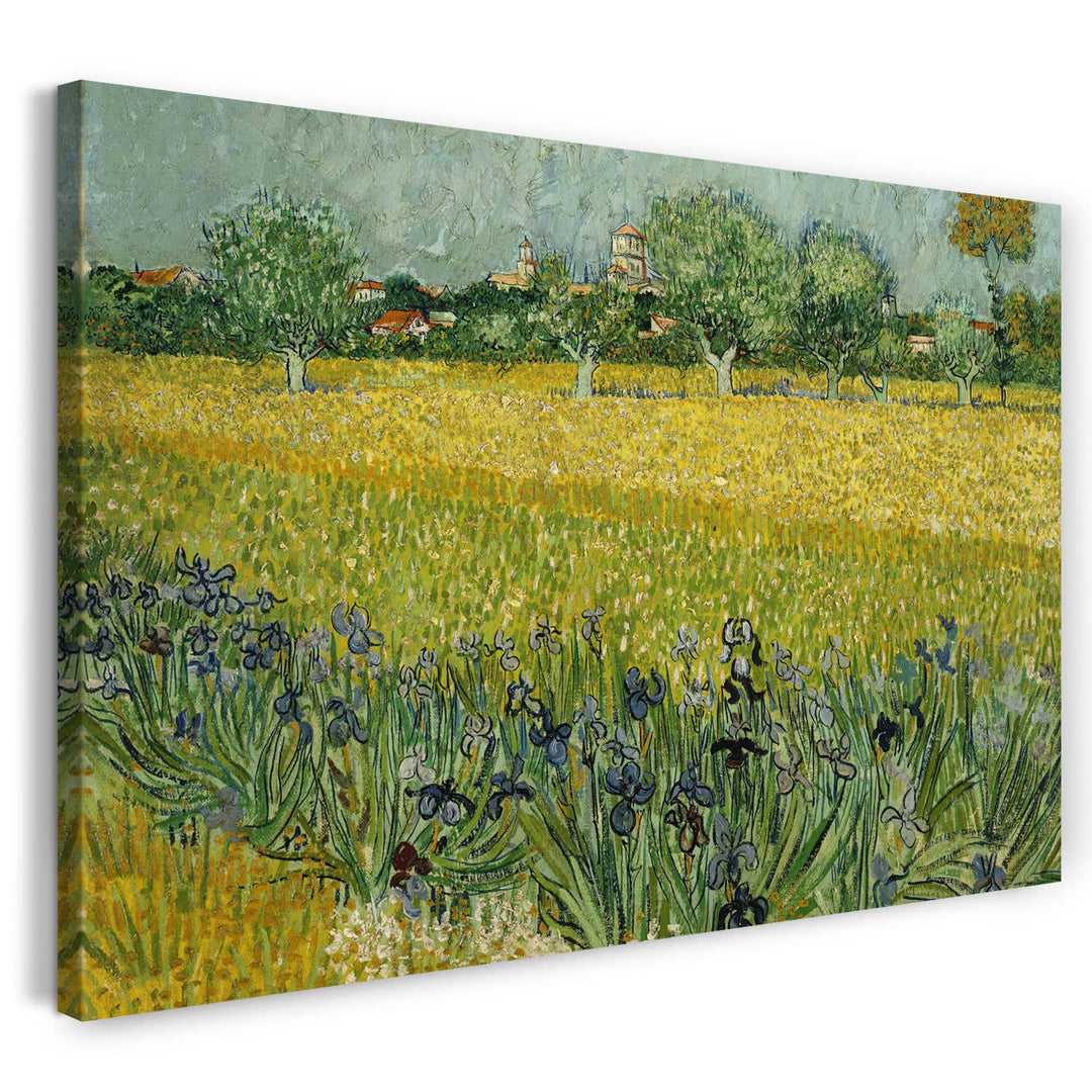 Printed Paintings Leinwand (80x60cm): Vincent Van Gogh - Feld mit Blumen in der Nähe von Arles 80x60