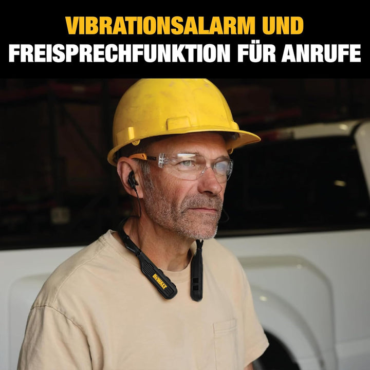 DEWALT Heavy Duty Black Edition 2-in-1 Bluetooth Nackenbügel-Kopfhörer mit Lautsprecher, kabelloses