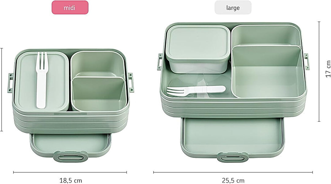 Mepal Bento Brotdose Midi Take A Break - mit Bento Box - Für 2 Sandwiches oder 4 Brotscheiben - Lunc