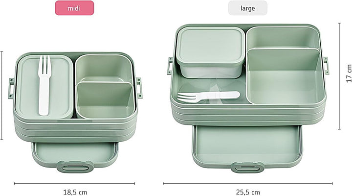 Mepal Bento Brotdose Midi Take A Break - mit Bento Box - Für 2 Sandwiches oder 4 Brotscheiben - Lunc