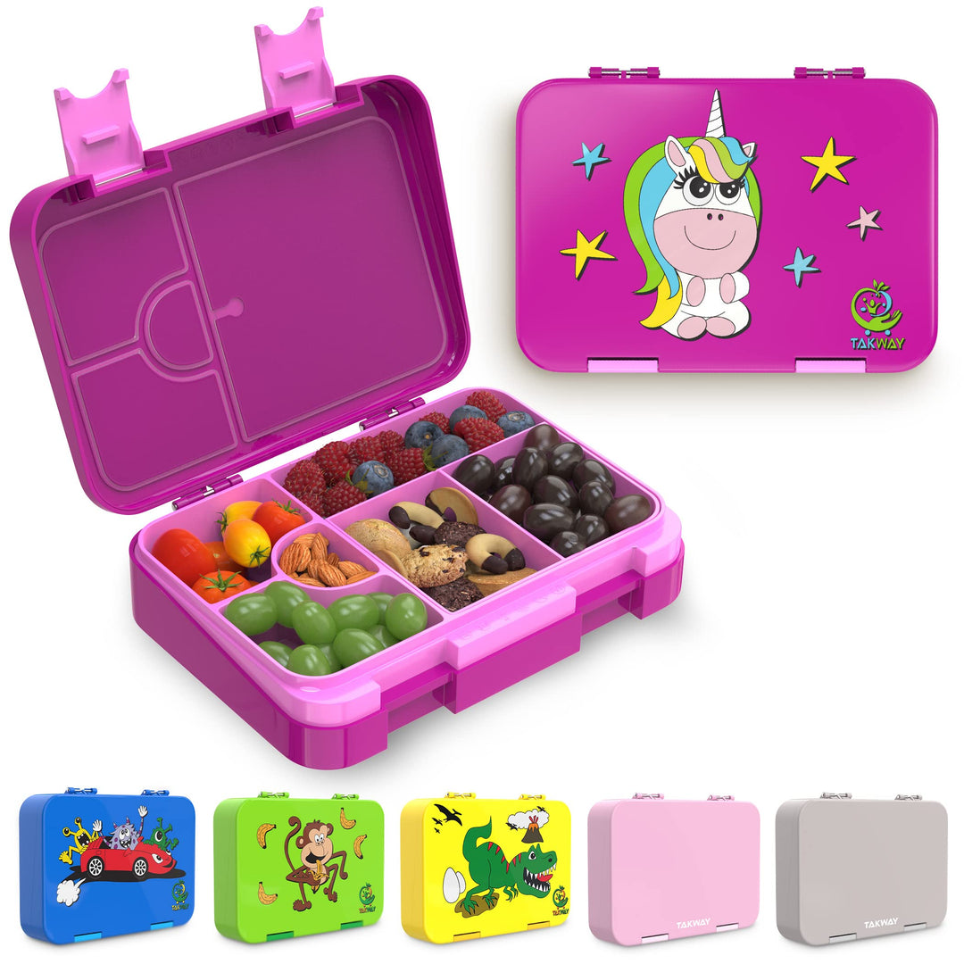TAKWAY Brotdose Kinder mit Fächern 4+2 - robust & kinderfreundlich - Bento Box Lunchbox für KiTa Sch