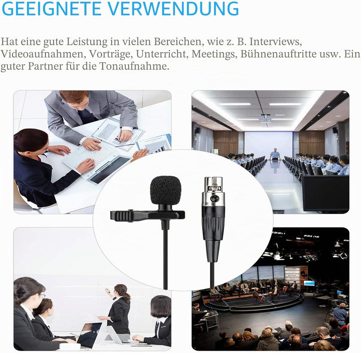 Lavalier Mikrofon Revers Mikrofon für Shure kabellos Bodypack Transmitter Taschensender -Unidirektio