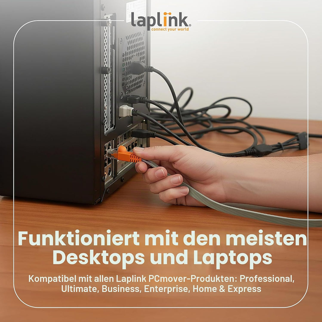 LAPLINK - Ethernet-Kabel - Highspeed-Datenübertragung - Übertragungskabel für PCmover-Migrationssoft