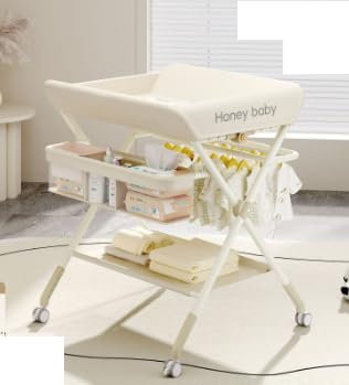 OHMG Baby Wickelkombi Mobiler Bade-Wickeltisch faltbar,klappbare Wickelkommode mobiler,Wickeltisch m