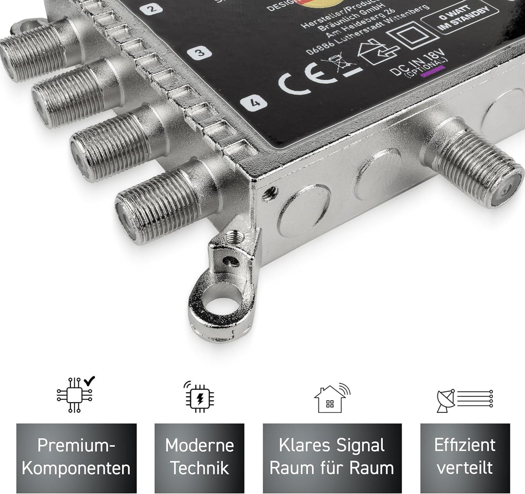 GALLUNOPTIMAL ECO Multischalter-SAT 5/8 für 8 Teilnehmer / Quattro & Quad-LNB fähig / Digital, HDTV,