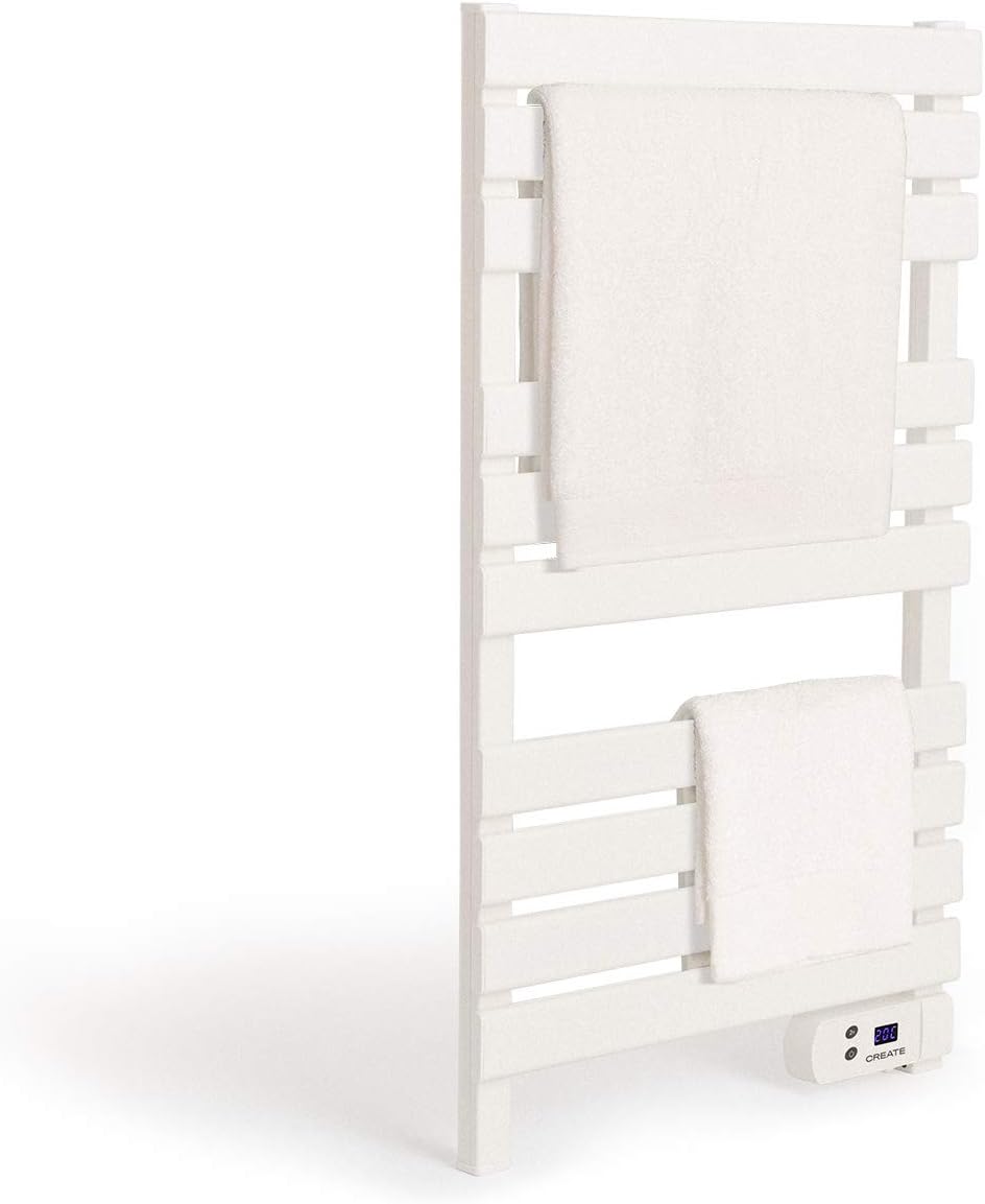 CREATE / WARM Towel 500W / Elektrischer Badheizkörper Weiss / 96,9x55x5cm / Für Boden oder Wand, Tim