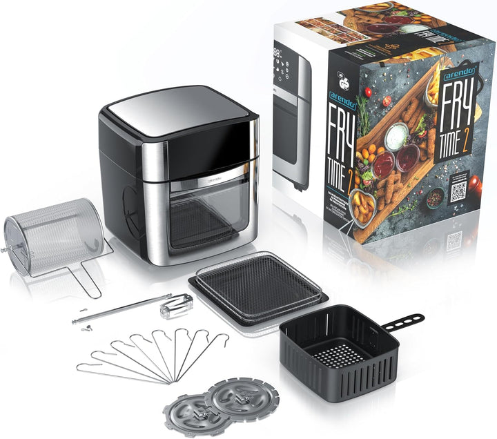 Arendo - XXL Heissluftfritteuse 16 Liter - Grill - Dörrautomat - Backofen - Air Fryer - Touchscreen