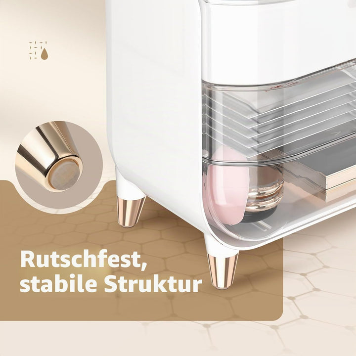 Make-up-Organizer für Schminktisch, Hautpflege-Organizer mit Deckel und Schubladen, staubdicht, wass