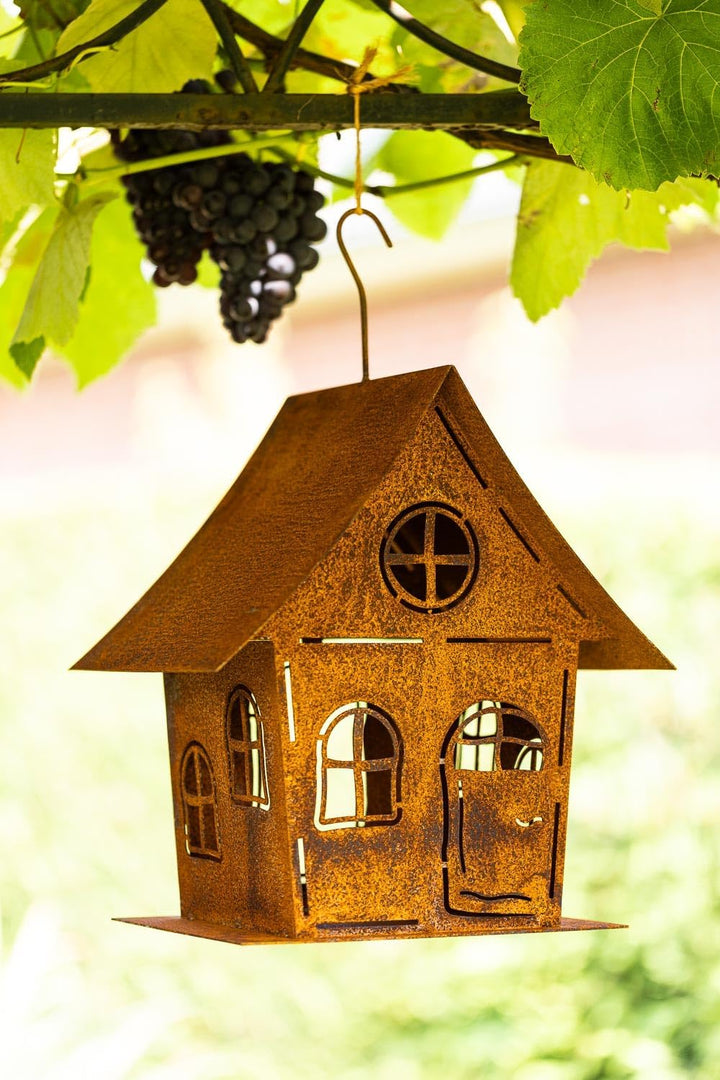 Edelrost Garten Deko Windlicht Vogelhaus Hexenhaus Gartendekoration Dekorieren rostige Dekoration La