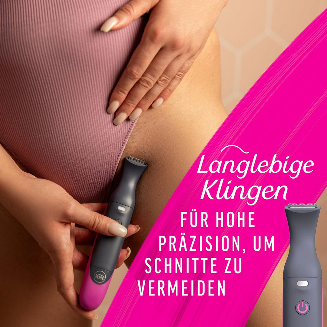 Veet Expert Intimate All-In-One Trimmer - Damen Haartrimmer & Intimrasierer für Gesicht, Augenbrauen