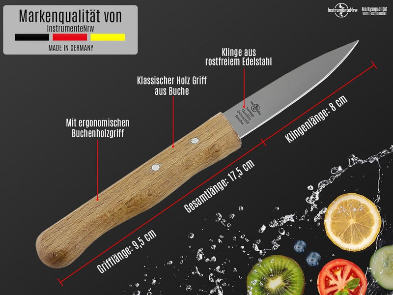 Schälmesser Gemüsemesser aus Solingen 3er Set Universal Messer Made in Germany Allzweckmesser Küchen