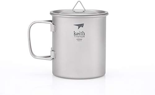 Keith 300 ml / 900 ml Titan Tasse Outdoor Geschirr Camping Reisen Faltbare Griff Tasse Grau, Grau