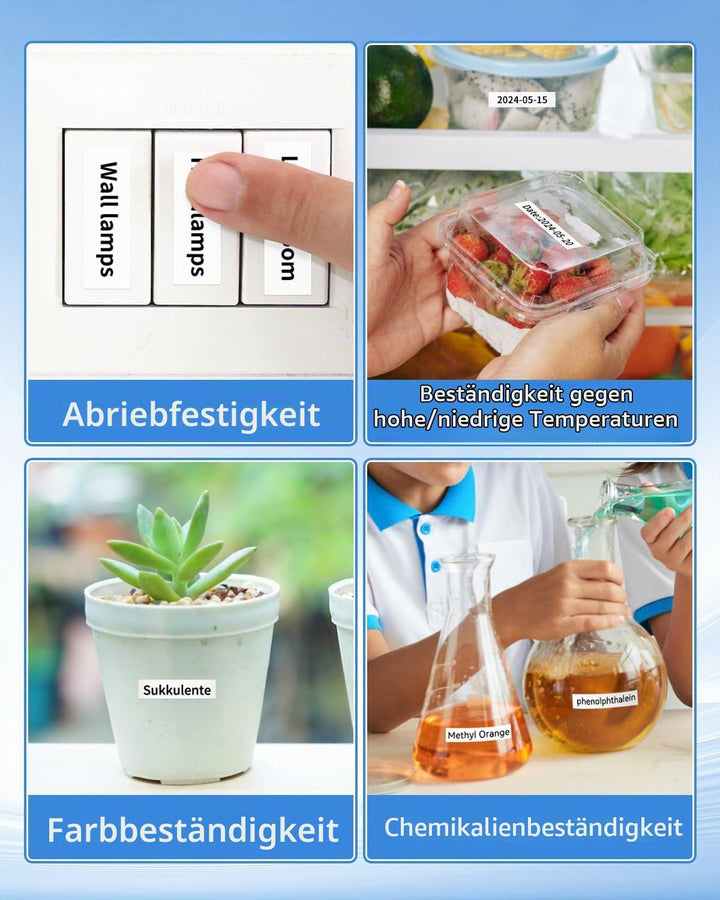 4 x Upwinning A45013 45013s 45013 Black White als Ersatz für Dymo D1 Etikettenband 12mm x 7m S072053
