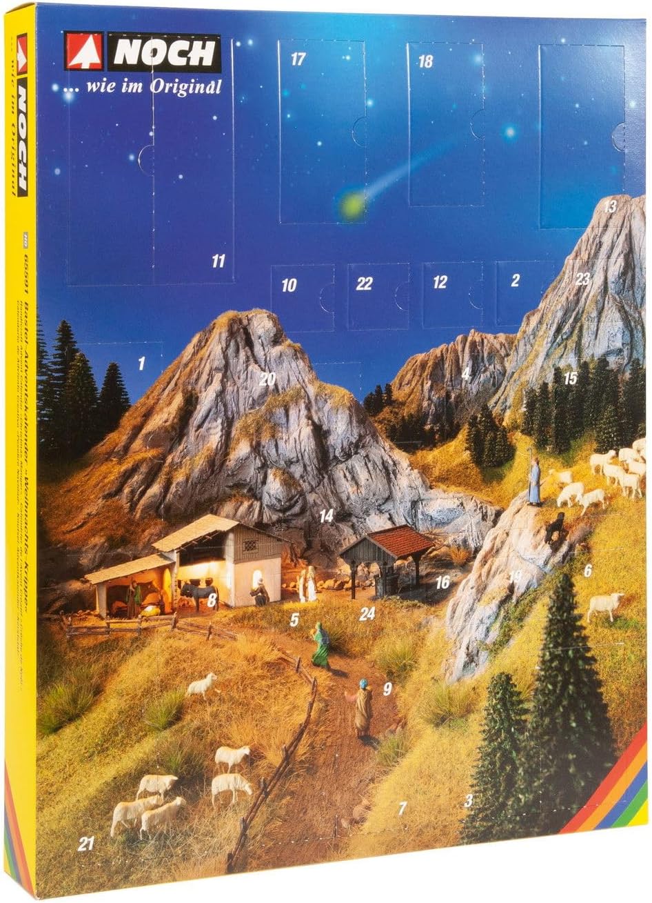 NOCH 65591 Bastel-Adventskalender “Weihnachts-Krippe”, einfarbig
