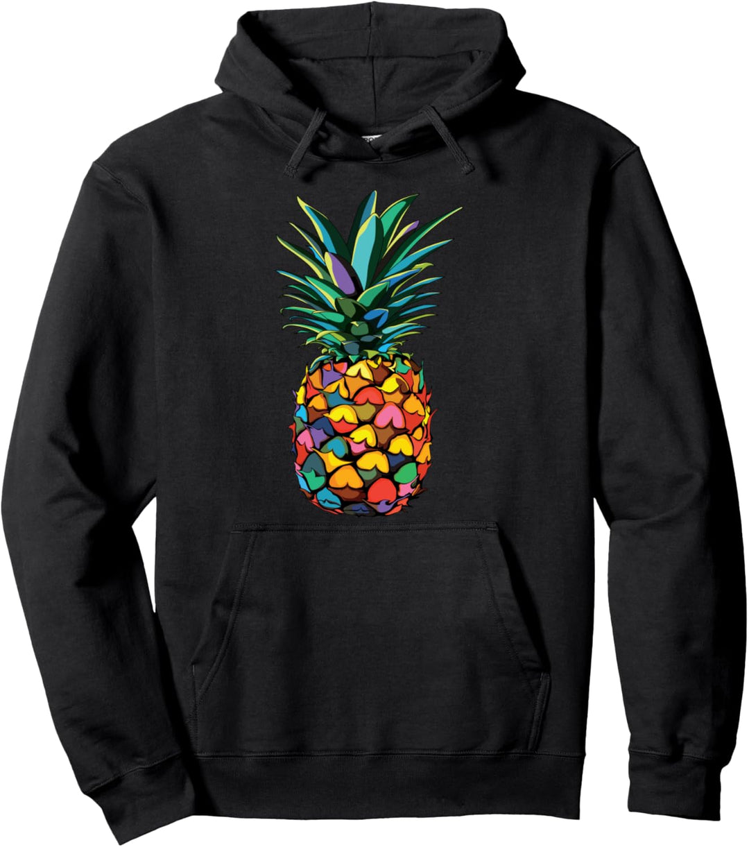 Ananas Aloha Strände Regenbogen Retro Vintage Hawaiihemd Pullover Hoodie