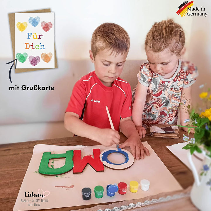 LIDAM Oma Geschenk Enkel | Einfach & Schön | Holznamen bemalen | Geschenk für Oma, OMA
