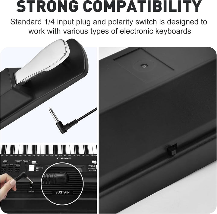 Pédale de Sustain Universelle pour Clavier de Piano, Pédale de Sustain Adaptée pour Synthétiseur de