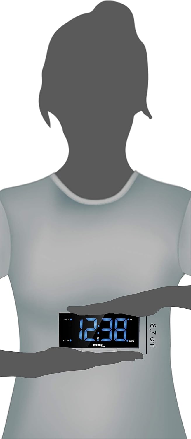 Technoline WT 460 grosses Display, curved Quarz-Wecker, blau, 171 x 87 x 40 mm, Blau