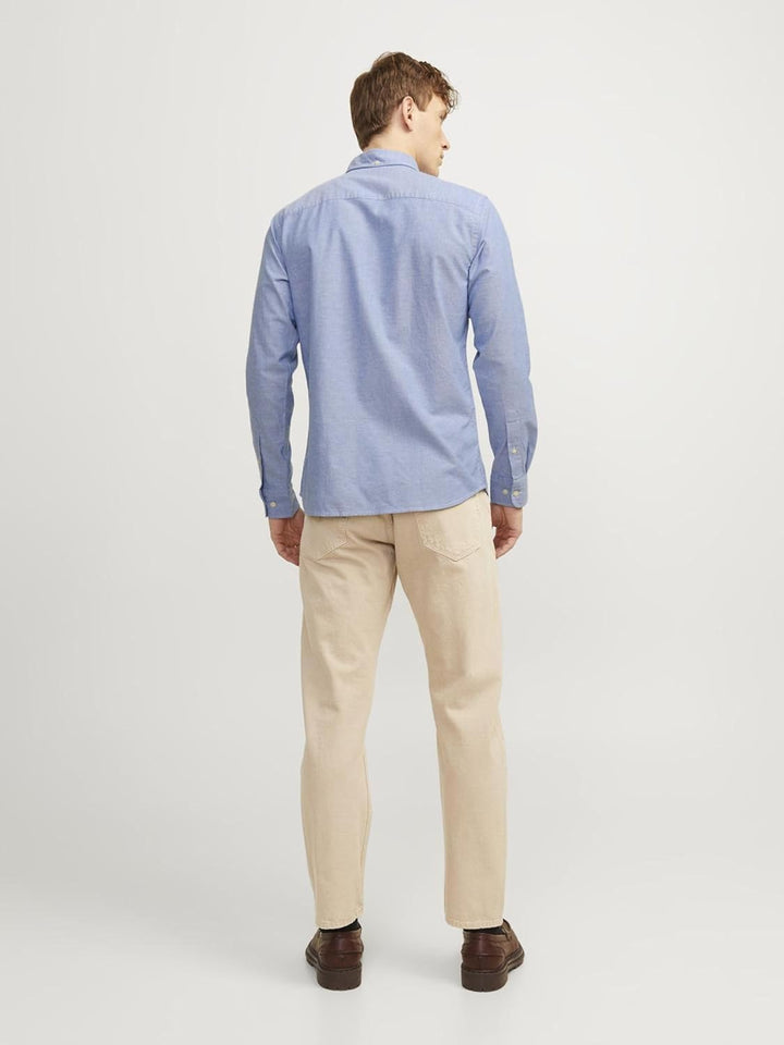 JACK & JONES Brook Check Oxford Shirt S Cashmere Blue/Fit:slim Fit, S Cashmere Blue/Fit:slim Fit