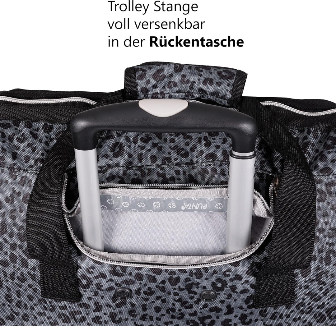 Punta Big Wheel Einkaufstrolley Shopping Trolley 10303 0127 Leopard +t | Grau Einkaufsroller Markt K