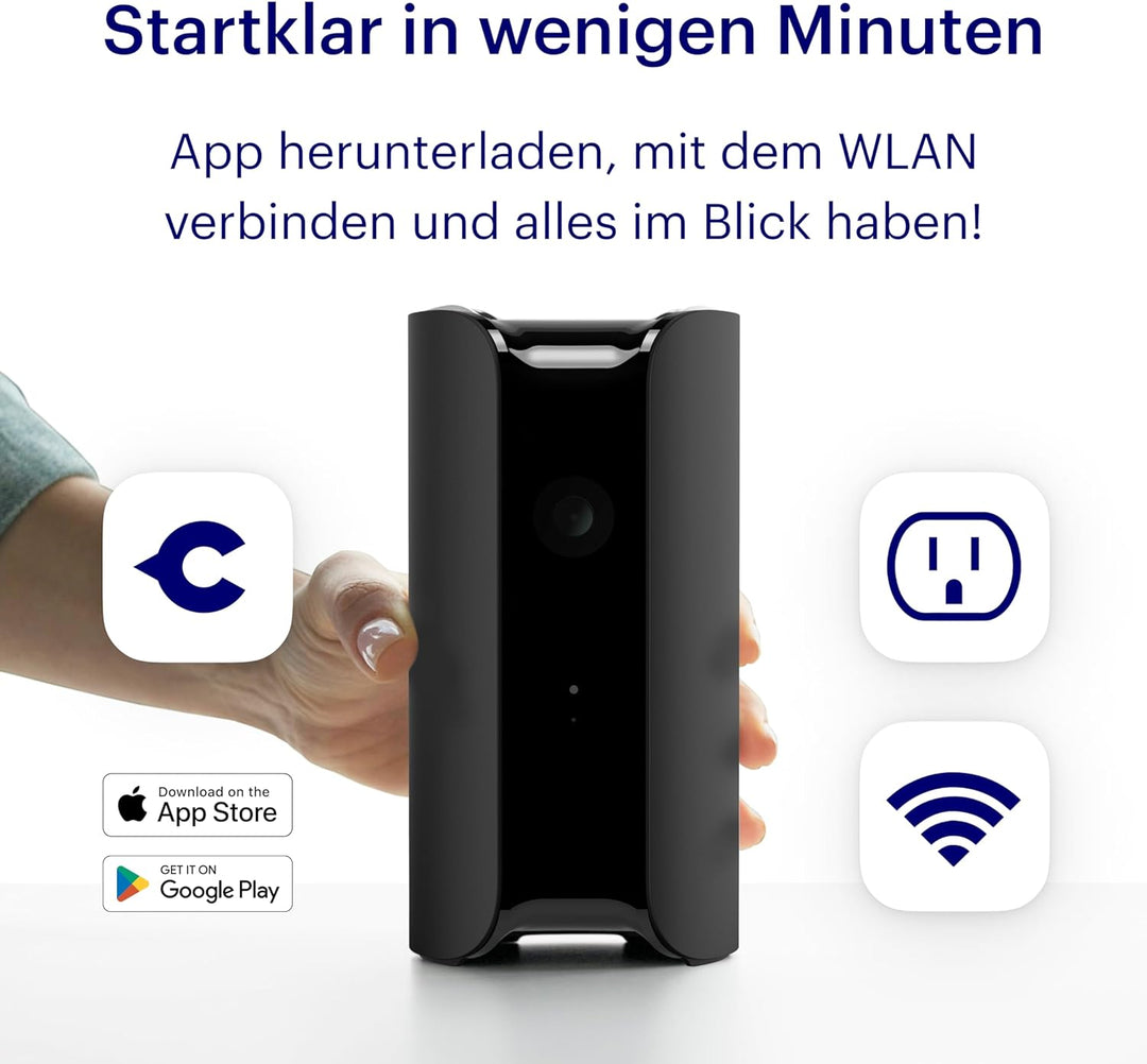 Canary View Überwachungskamera 1080p HD WiFi IP | 24/7 Live-Übertragung, Bewegungsmelder, 2-Wege-Aud