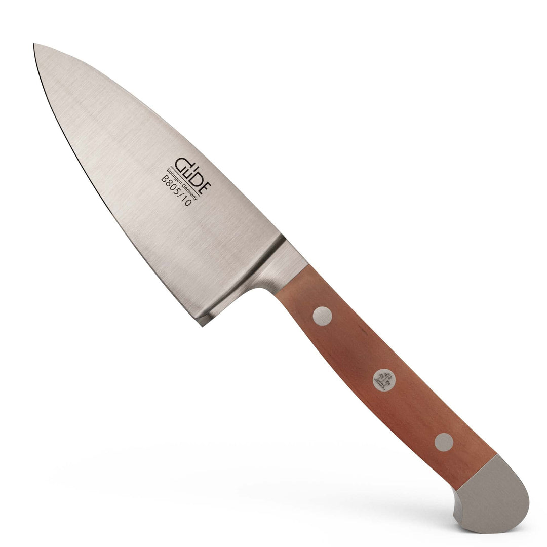 GÜDE Solingen - Hartkäsemesser Käsemesser geschmiedet, 10 cm, Birnenholz, ALPHA BIRNE, Doppelkropf,